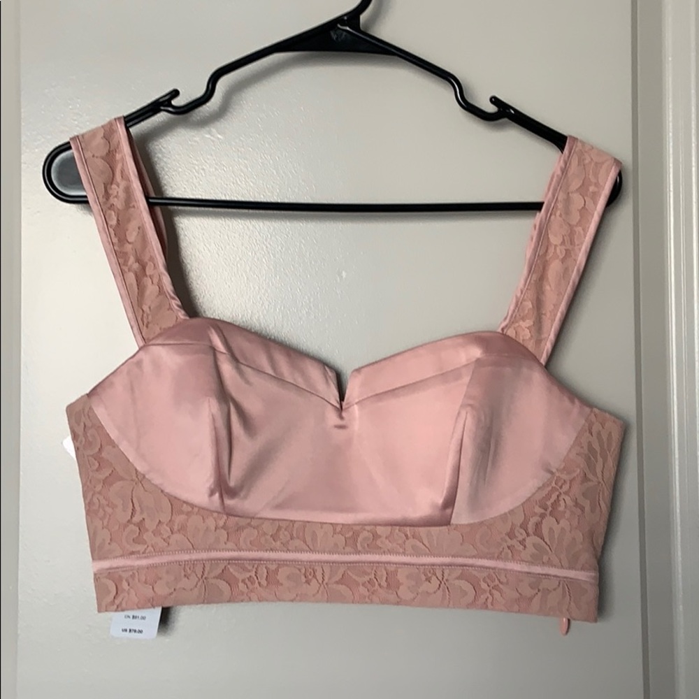Bebe evening satin crop top